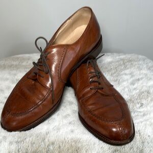 Pronto Uomo Firenze Brown made In Italy leather Oxford Dress Shoes MenSize 9.5
